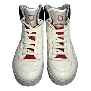 SALVATORE FERRAGAMO DESIGNER ROBERT HIGH TOP SNEAKERS MADE IN ITALY 9.5 D